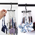 Belt holder with anti-slip hook, 360° rotatable, suitable for wardrobe storage, can store ties, belts, scarves, etc., black.